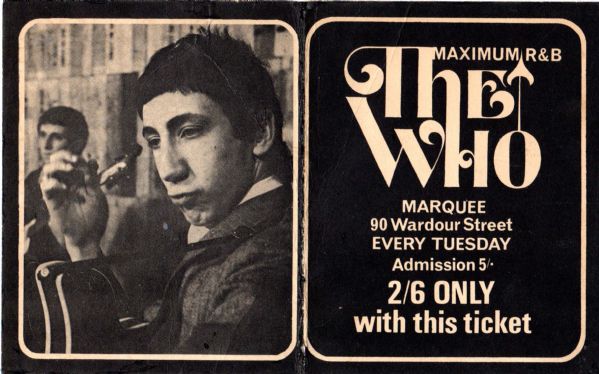 The Who Original Marquee Handbill/Ticket 